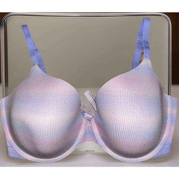 VICTORIAS SECRET T-Shirt Lightly Lined Demi Bra 36DDD Underwire Pink/Purple - Picture 1 of 7